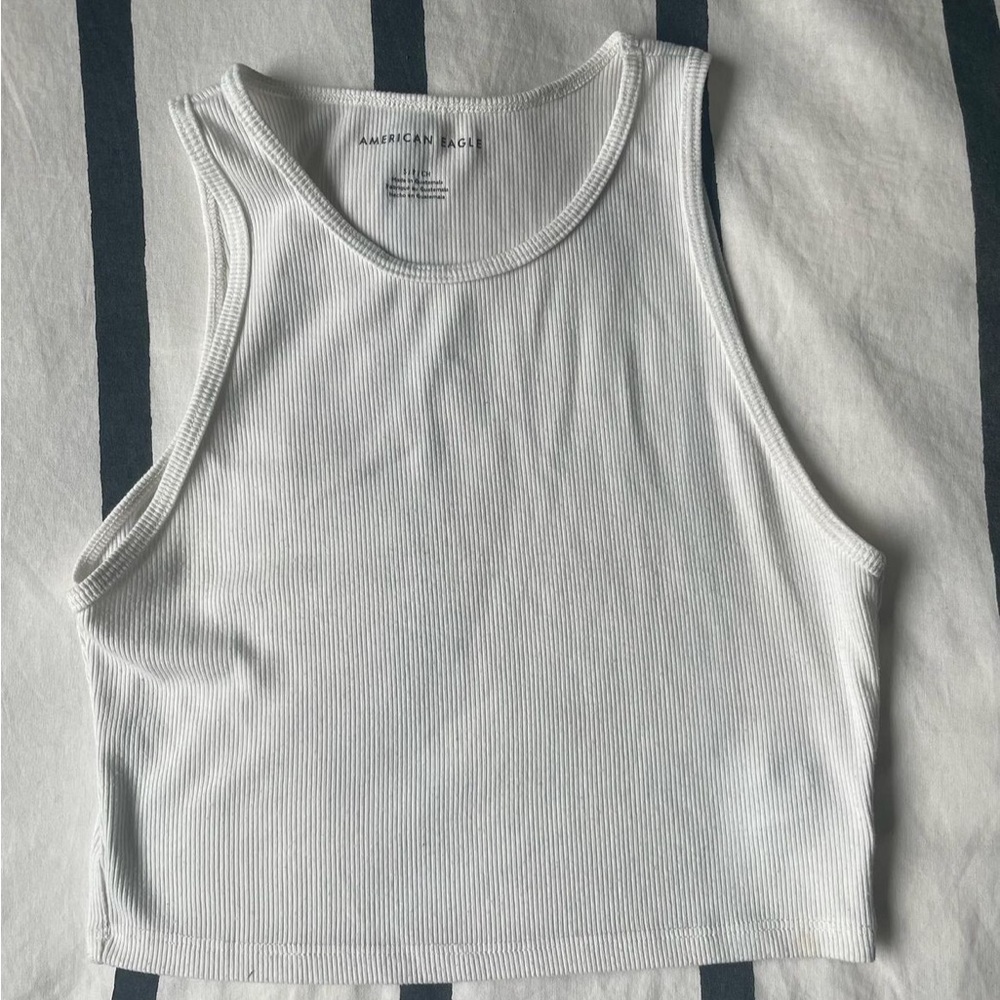 american eagle white tank